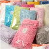 Andra evenemangsfestleveranser 10/50/100G Colorf Shredded Crinkle Lafite Paper Raffia Filler DIY Wedding Present Box Candy Material Packa DH6XF