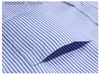 Chemises habillées pour hommes Chemise habillée à manches longues pour hommes Chemise à rayures bleues Bureau d'affaires Travail Chemise décontractée formelle Poche plaquée unique Coupe standard L230921