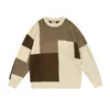 Męskie swetry Patchwork Knit Sweter Ropa Hombre Striped Mens Women Christmas Wygodne pullover homme o-drock ubrania mężczyzny