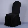 Mode chaise jupe couverture mariage Banquet chaise protecteur housse décor plissé jupe Style chaise couvre élastique Spandex