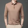 Herrpolos 2023 Polo Shirt Spring and Autumn Style Fashion Casual Collar Long Sleeve Sweater Trendy Bottom T-shirt