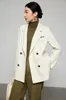 Costumes pour femmes Blazers Haut de gamme Manteau de laine d'hiver Femme Blanc Court Costume en cachemire Veste Automne Camel Cylindre droit Tempérament élégant 230920