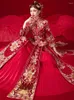 Ethnic Clothing 2023 Traditional Bride Floral Embroidery Cheongsam Classic Mandarin Collar Chinese Wedding Dress