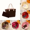 Designer Fulls aldrig Tote Women Shopping Evening Bags Luxury Fashion Shoulder Handbag Leather Checked präglad Black Totes Bag MM GM