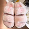 Designers Sandals Fur Slides Triomphe In Shearling Women Winter Slippers Warm Furry Sandal Luxury House Slide Rubber Sole Shoes With Box NO482