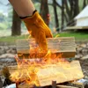 Ferramentas para churrasco Acessórios RUNGEASINI Luvas ao ar livre Churrasco Isolamento térmico Couro Soldagem Capa de couro resistente ao desgaste Acampamento protetor 230920