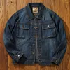 Herrenjacken, vertikal gestreifter Denim-Mantel für Herren, Kleidung, Jeans, Retro-Cargo-Jacke, gewaschen, Distressed-Tooling-Taschen, Freizeitkleidung, Oberteile, locker