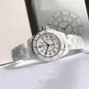 Excellentes montres en céramique noire 38mm édition limitée montre-bracelet à quartz marqueurs de diamant calibre cadran noir boîte papiers cadran blanc wo211c