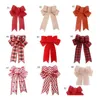 Christmas Decorations Tree Bows Red Cotton Linen Bowknot Ornaments For Wreath Window Holiday Indoor Outdoor Sn2996 Drop Delivery Hom Dhijx