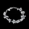 Charm Bracelets Lekani Fine Jewelry 925 Stamp Silver Color Women Sand Grapes Beads Bracelet Bangles For Friend Gift