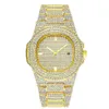 Mode Hommes Femmes Montre Diamant Glacé Designer Montres 18K Or En Acier Inoxydable Mouvement À Quartz Mâle Femelle Cadeau Bling Braceletwat316m