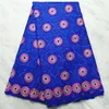 5Yards pc Wonderful royal blue african cotton fabric and flower embroidery swiss voile lace fabric for dress BC72-53112