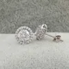 Boucles d'oreilles en Moissanite pour femmes, Design minimaliste, pleine lune, dos à vis, hypoallergénique, diamant Moissanite 6.5mm, 925