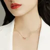 Chains MUZHI Real 18K Gold Pendant Necklace Pure AU750 Classic Double Ring Design Simple Fashion Fine Jewelry Gifts For Women PN041