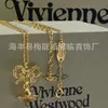 Designer Fashion Viviene Westwood Viviennewestwood Vivienes Nieuwe keizerin-weduwe roze diamanten boog Orb driedimensionale planeet ketting Saturn Zirkoon 2262