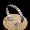 Bangle personalidade criativa seis caracteres bravo pulseira homens abertos vintage jóias acessórios presente atacado