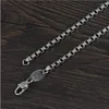 Цепочки из настоящего серебра в коробке, ожерелье из стерлингового серебра 925 пробы, мужская S925, чистая квадратная цепочка 3,5 мм, мужская