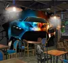 Обои современные пользовательские 3D обои бар КТВ крутой роскошный автомобиль сломанная стена ТВ фон настенная бумага