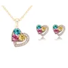 Collares colgantes Collar de corazón rosa Pendientes para mujer Conjuntos de joyas de cadena Collares Para Mujer En Accesorios Moda coreana Estética Linda
