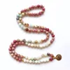 108 Mala Rhodonit balanciert Rhodonit-Armband Neues Design Damen-Yoga-Armband Heilung spirituelles Geschenk Armbänder Y200730283q