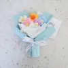 Dekoratif Çiçekler El Knited Flower Buket Tığ işi Sevgililer Günü Düğün Partisi Dekorasyonu El dokuma yapay