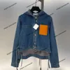 Veste Top Design marque Lowe automne/hiver veste en jean à capuche en cuir mode nouveau manteau en coton bleu délavé