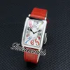 Ny Long Island Classique 952 Qz Swiss Quartz Womens Watch White Dial Color Markers Steel Case Red Leather Strap Lady Watches TimezoneWatch Z26