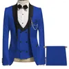 Costumes pour hommes Mariage de luxe Blazer élégant pour hommes Simple boutonnage Trois pièces Veste Pantalon Gilet personnalisé Trajes Elegante Para Hombres