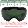 Ski Goggles LOCLE UV400 Antifog Skiing Lenses Glasses Weak Light Cloudy Brightening Lens For S3100GOG201HB3L900 Only 230920