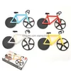 Andra Bakeware Bicycle Pizza Cutter Rostfritt stål Hjul Bike Roller Chopper Slicer Cutting Knife Kitchen Tools 20220223 Q2 Drop de DHO5Q