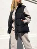 Women's Vests Oversized Puffer Vest Women Sleeveless Stand Collar Zip Up Padded Gilet Jacket Plus Size Bubble Outerwear