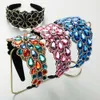 Luxo barroco cheio de diamante headbands moda acessórios para o cabelo tendência feminina festa borda larga brilhante hairband argola meninas