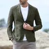 Herenjassen Heren Casual Mode Pakken Linnen Zomer Mannelijke Jas Groothandel Effen Kleur Lange Mouw Vest Tops