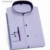 Camisas de vestido masculinas New Fashion Stand Collar Slave Slim Fit Soft confortável Camisas sociais Men Wedding Male smoking camisetas brancas L230921