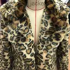 Kvinnors päls faux päls leopard tjock faux päls kappa kvinnor höst vinter fluffy maxi varm ytterkläder lyx pälsjacka elegant mujer bontjas långa rockar j230921