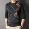 Maglioni da uomo Marchio di moda lavorato a maglia di lana da uomo di lusso con stampa geometrica maglione autunno inverno caldo morbido pullover abbigliamento