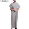Incerun muslimska kaftan män tryckt kort ärm vintage kläder lösa dubai saudiarabien islamiska kläder abaya män jubba thobe s-5xl225p