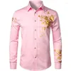 Chemises habillées pour hommes Mode d'automne Luxe Social Revers Boutonné Casual Dot Print Manches longues Tops Pulls