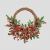 Dekoracje świąteczne świąteczne okrągłe naturalny rattan wieniec ronda gałąź garland
