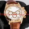 Luxury Men's Casual Watch 16518 40mm 18K Yellow Gold White Arabic Dial Leather Strap No Chronograph Asia 2813 Movement Automa270V