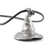 Classic Hogwarts School Magic Metal Cap Hat Pendant Necklaces Leather Chain To bring You A Magical experience Power Jewelry2705