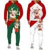 Roupas masculinas de roupas masculinas Menwomen Menwomen Funny Papai Noel Papai Noel 3D Impresso Set Fashion Casal Roupfits Festa de Natal HoodiepantsSssSoit 230921