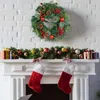 Décorations de Noël Couronne de Noël pour porte d'entrée Ferme Décoration de Noël avec pomme de pin aux baies rouges pour une utilisation intérieure et extérieure HKD230921