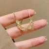 Link Bracelets Korean Style Simple Bow For Women Girls Luxury Gold Color Adjustable Charm Bracelet Fashion Jewelry Accessories 1pc