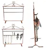 Smyckespåsar halsband Hook Display Rack Iron Tower Organizer Metal Standrings Stand Holder For Showcase