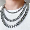 Chains High Quality Width 9mm/11mm/13mm Stainless Steel Silver Color Cuban Chain Waterproof Men Woman Curb Link Necklace Various Sizes