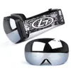 Ski Goggles Snapon podwójna warstwa soczewki PC PC Antifog Uv400 Snowboard Men Mężczyźni Kobiety okulary Case 230920