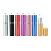 Förpackningsflaskor grossist per flaska 5 ml aluminium anodiserad kompakt Pers aftershave Atomiser Atomizer Fragrance Glass Scent-flaskan M DHGLI