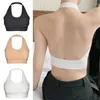 Camisolas Tanques Verano Sexy Halter Sin Espalda Sujetador Camisola Para Mujer Sin Alambre Deporte Top Tirantes Sólido Crop Tops Chaleco A Prueba De Golpes Lencería