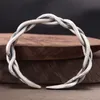 Bangle Vintage Woven Bracelet Sterling Silver Original Certified Open Temperament Simple Cuff Bangle for Men Women Jewelry Gift 230921